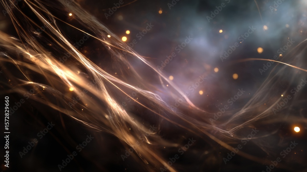 Poster dynamic light trails abstract background digital art cosmic environment close-up visual movement