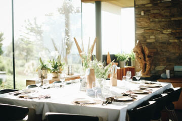 table setting at restaurant