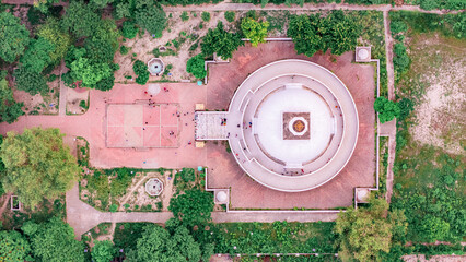 Historic monuments of Vaishali including the Buddha Relic Stupa, and Vishwa Shanti Stupas. Bihar...