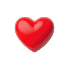 Fototapeta premium PNG a red heart shape, vibrant and glossy, a symbol of love and affection, 3d render, highly detailed, photorealistic