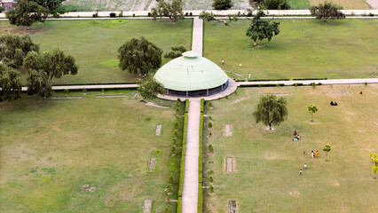 Historic monuments of Vaishali including the Buddha Relic Stupa, and Vishwa Shanti Stupas. Bihar...