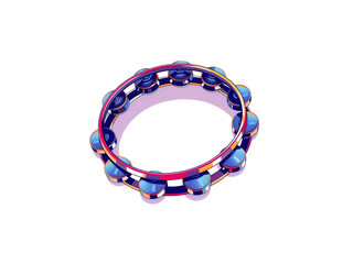 Cartoon tambourine with jingles in a decorative design, ideal for music-themed illustrations. Generative AI