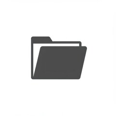 Simple black folder icon with a tab, symbolizing file storage or organization in digital or physical systems.