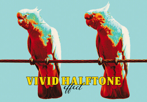 Vivid Halftone Photo Effect