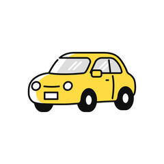 斜め前から見た自動車のシンプルなベクターアイコンイラスト素材