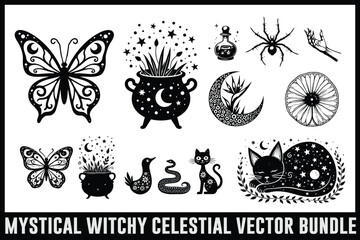 Mystical Witchy Celestial Vector Pack