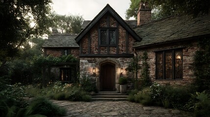 Quaint Tudor house exterior