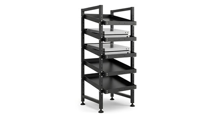 Isolated on white, this 3D illustration features a metal and wooden ladder, a versatile object used in construction, business, and Japanese shop design