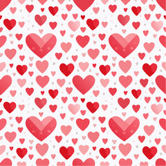 Set of seamless vector patterns with cute red and pink hearts. Y2k girly background. Valentine day concept. Templates with love symbols for wrapping paper, wallpaper, cover, fabric design.
