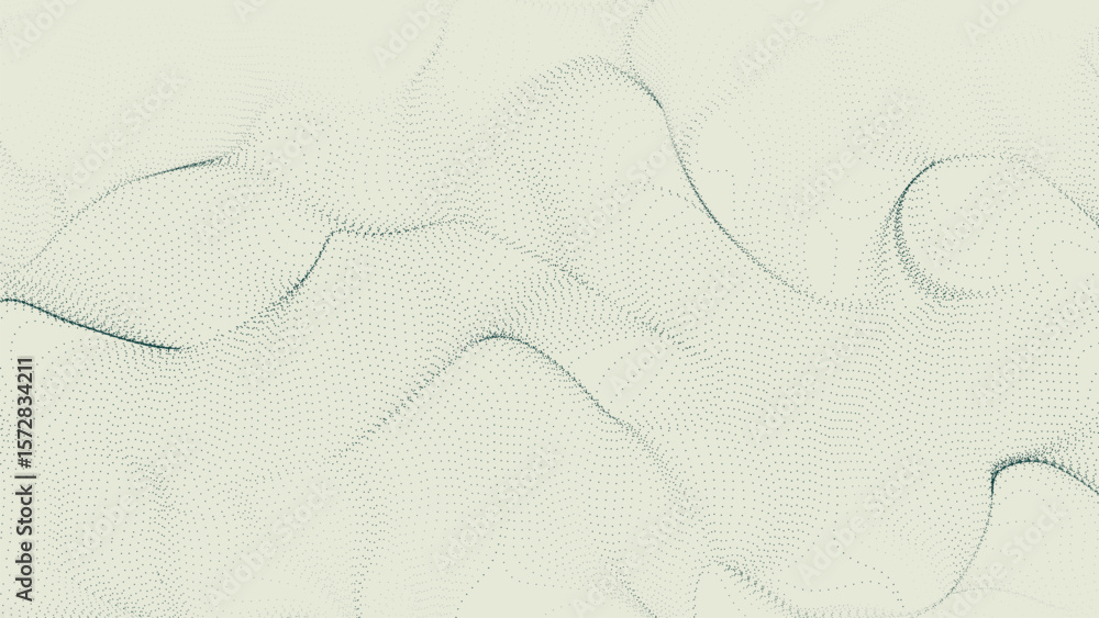 Poster dotted pattern curved dynamic particles abstract background