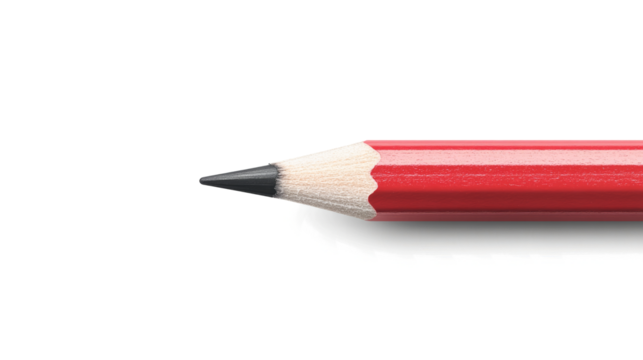 red pencil isolated on a transparent backgroun