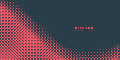 Geometric pattern of red diamonds on a black background. Seamless in one direction. Option with a short fade out.