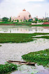 Historic monuments of Vaishali including the Buddha Relic Stupa, and Vishwa Shanti Stupas. Bihar...