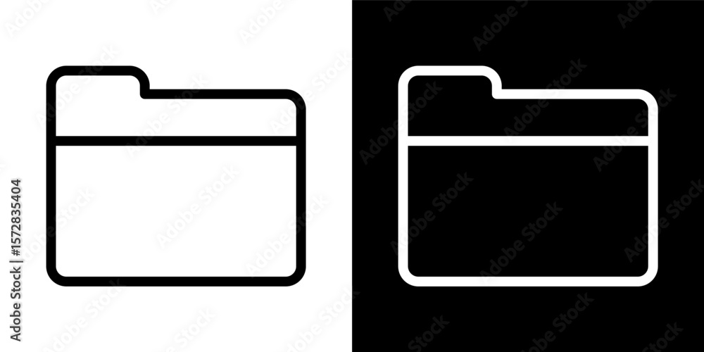 Poster folder outline vector document management icon office file