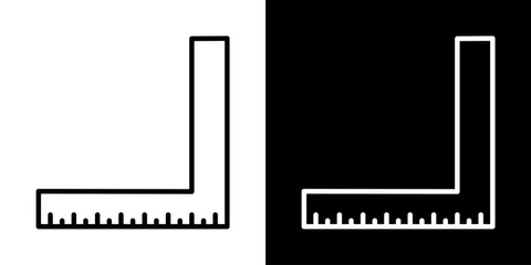 Ruler Angle Tool Icon Measurement Education Black White