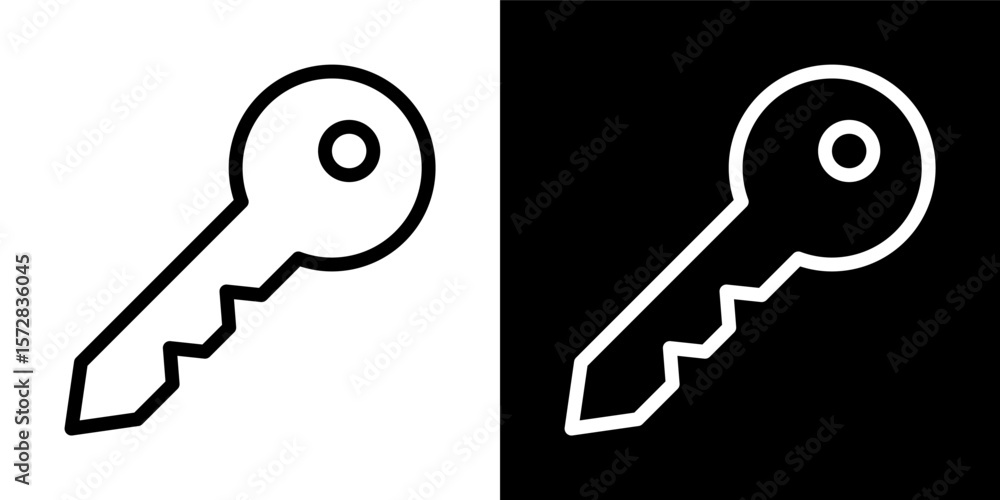 Poster key icon unlock access security password privacy solution symbol