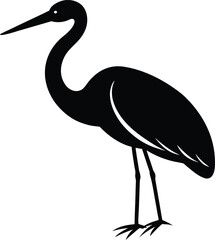 heron on a white background