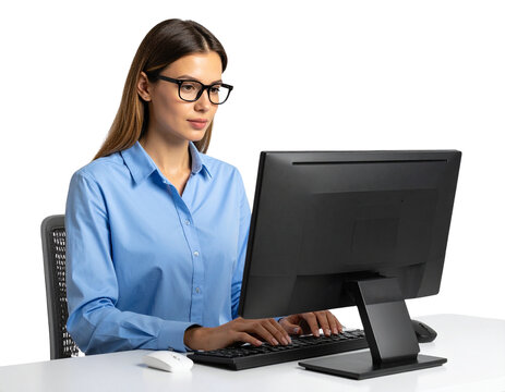 Tech Professional Coding on Computer – Transparent