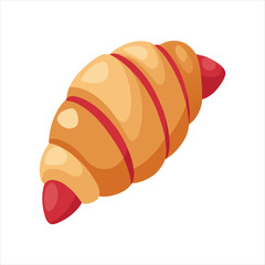 Watercolor Croissant Cranberrycore Vector