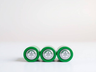AA Battery with Recycle Icon Isolated on White | Eco-Friendly Power