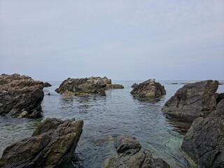 Calm and beautiful seascape background, Yeongdeok sea, South Korea - 고요하고 아름다운 바다 경치 배경, 영덕 바다, 한국
