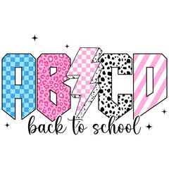 ABCD Back to School PNG – Cute Alphabet Themed Sublimation Design for Kids and Teachers

