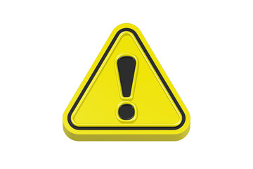 3d exclamation mark yellow color