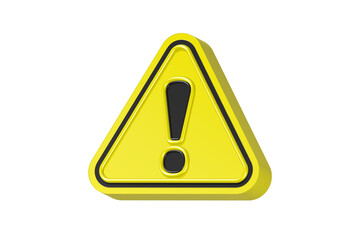 3d exclamation mark yellow color