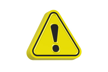 3d exclamation mark yellow color
