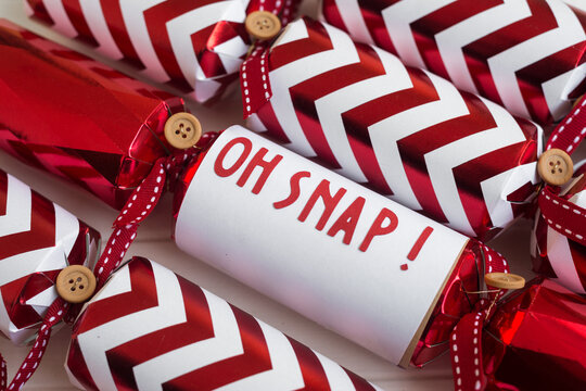 christmas cracker with fun "oh snap" message