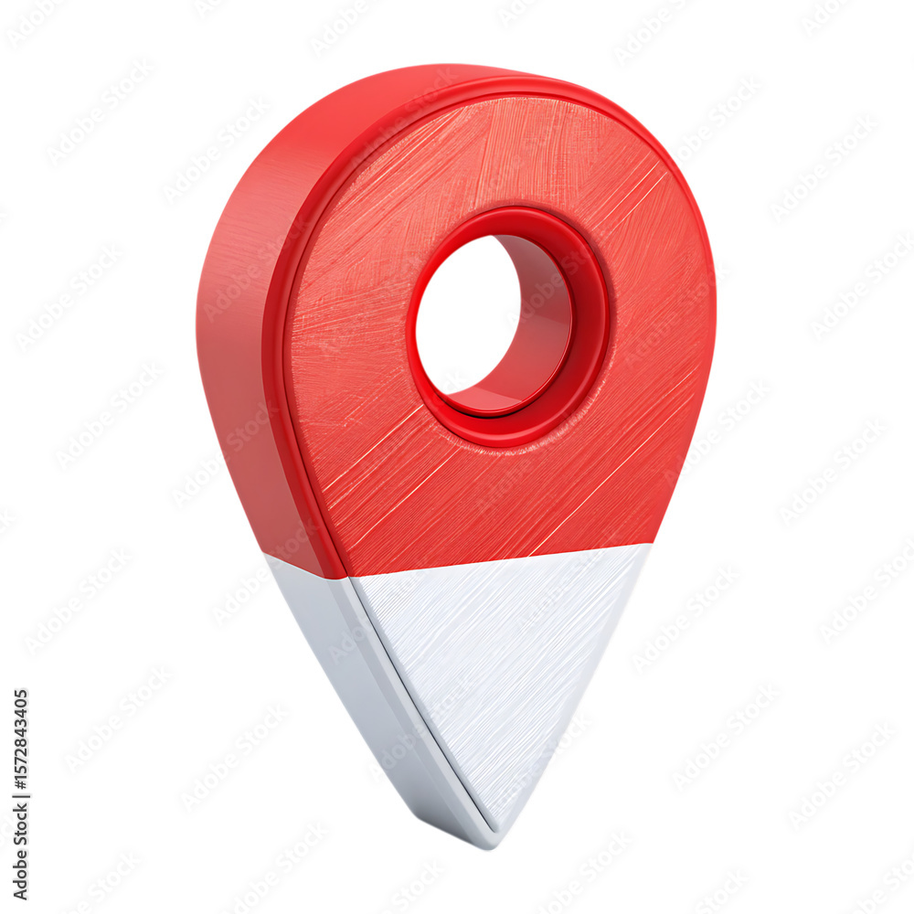 Poster red location pin icon map marker pointer symbol navigation gps geolocation 3d render isolated white 
