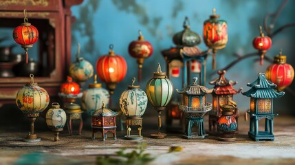 Enchanted Miniature Lanterns: A Collection of Asian-Inspired Festive Lights
