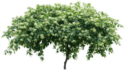 Blooming Tree Isolated on White Background