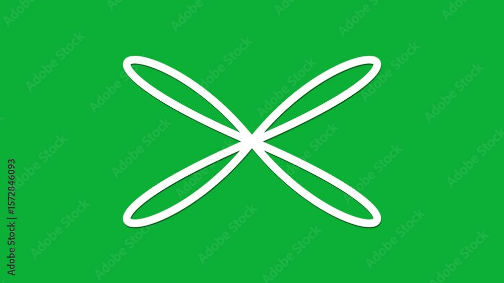 Poster abstract circle shape to flower animation on green screen background