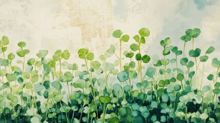 Watercolor Green Botanical Garden