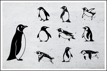 Flying Penguin Vibes, Penguin in Motion, Arctic Glide Illustration, Bold Penguin Sketch,