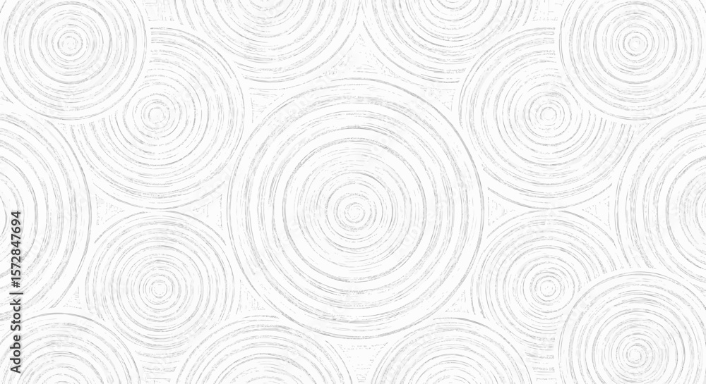 Poster seamless pattern of light grey concentric circles and interlocking arcs