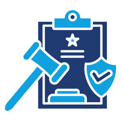 Regulatory Compliance Flat Blue Icon