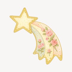 Floral shooting star illustration