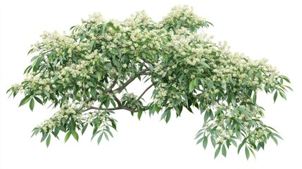 Blooming Branch Isolated on White Background
