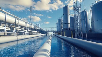 Industrial Refinery Complex: Modern Oil and Gas Processing Plant