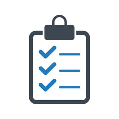 Checklist completed task assessment icon