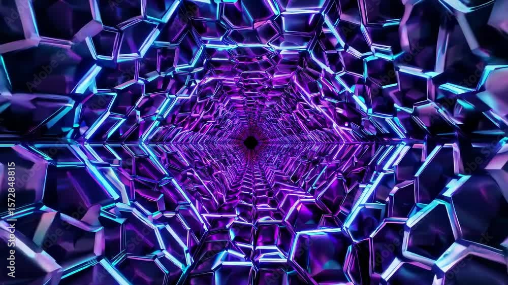 Poster a mesmerizing journey through a vividly colored geometric tunnel showcases dynamic patterns hypnosis