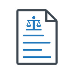Legal document symbol justice scales icon