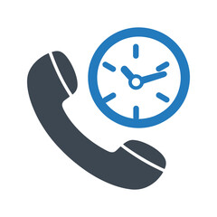 Phone call time management and scheduling icon