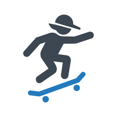 Skateboarder, playing icon
