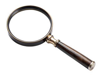 black magnifying glass lens classic vintage retro on white background, PNG