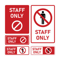 Staff Only Sign Vector Illustration