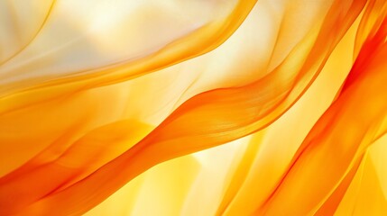 Abstract background with dynamic wavy lines flowing in shades of orange and yellow creating soft light