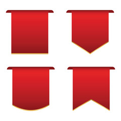 Red Ribbon Tag Label Vector Illustration
